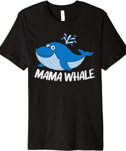 Funny Whale Art For Women Mom Orca Narwhal Blue Whales Premium T-Shirt