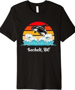 Vintage Sechelt BC Distressed Orca Killer Whale Art Premium T-Shirt