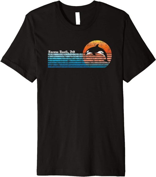 Vintage Bavaro Beach, Retro 80s Orca Sunset Premium T-Shirt