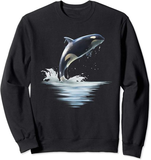 Killer Whale Sweatshirt Jumping Orca Aquatic Sea Ocean Gift