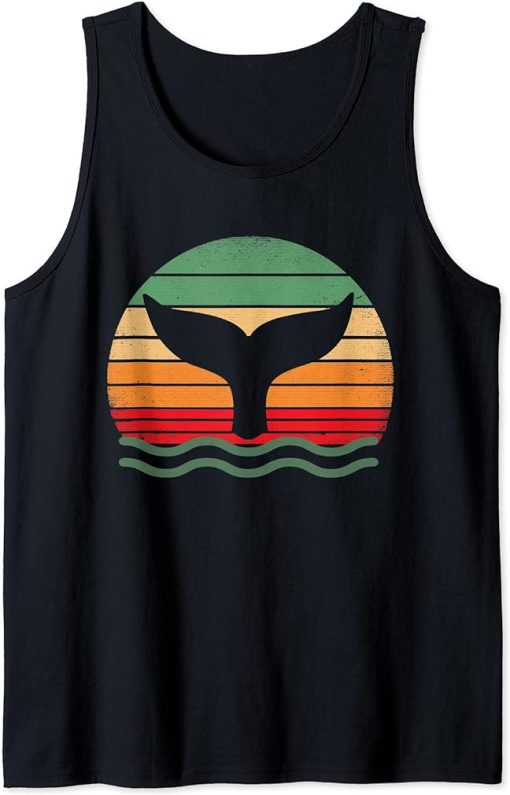 Vintage Whale Tail in Waves | Orca Ocean Tank Top