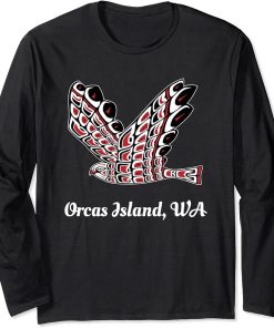 Orcas Island WA Red Tail Hawk Native American Bird Watching Long Sleeve T-Shirt