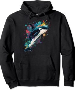 Colourful mystical orca whale watching dolphin pottwhale orca whale Pullover Hoodie