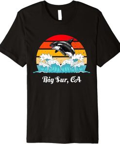 Vintage Big-Sur CA Distressed Orca Killer Whale Art Premium T-Shirt