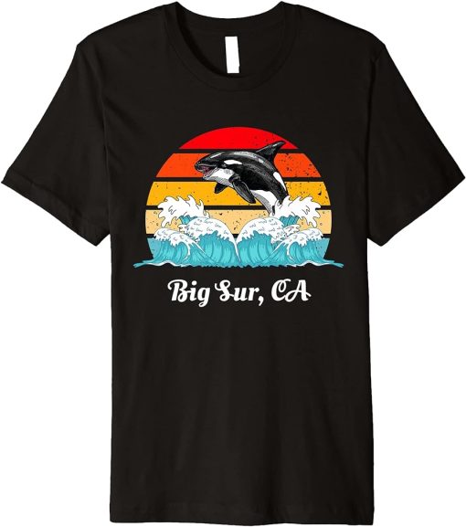 Vintage Big-Sur CA Distressed Orca Killer Whale Art Premium T-Shirt